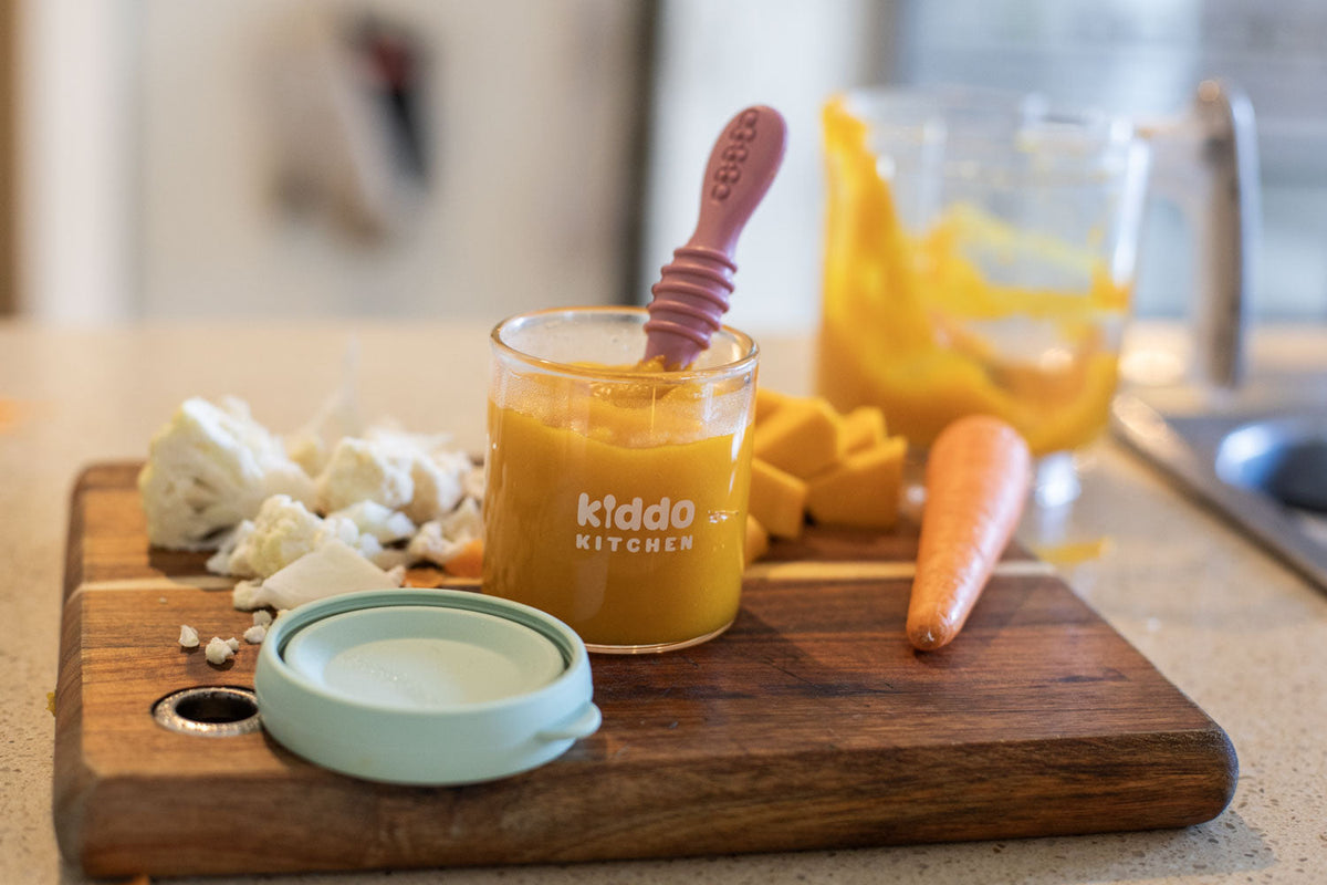 Carrot, pumpkin & cauliflower purée