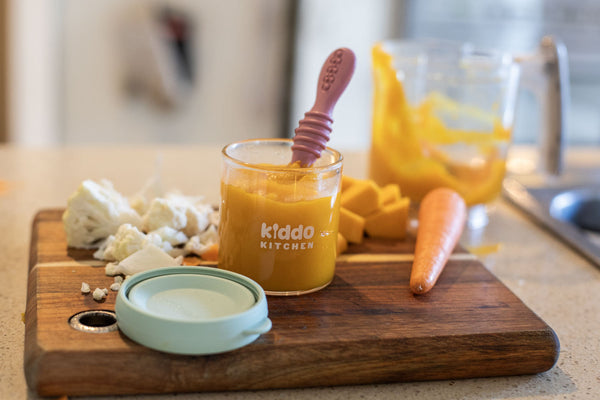 Carrot, pumpkin & cauliflower purée