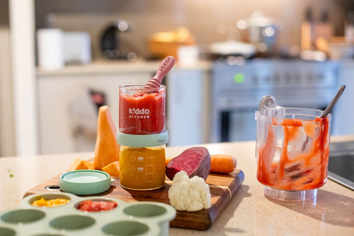 Sweet potato, beetroot & cauliflower purée